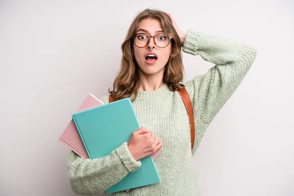 Young Girl Books University Student Concenpt — ストック写真