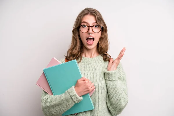 Young Girl Books University Student Concenpt — Foto Stock