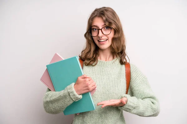 Young Girl Books University Student Concenpt — Fotografia de Stock