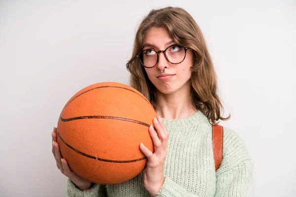 Young Girl Basketball Ball Sport Concept — Stock Photo, Image