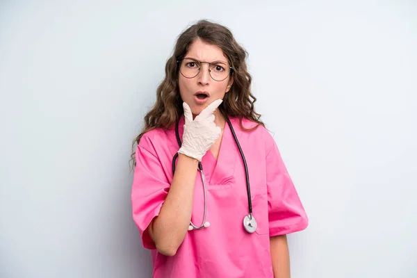 Pretty Young Adult Woman Veterinarian Student Concept — Stock Photo, Image