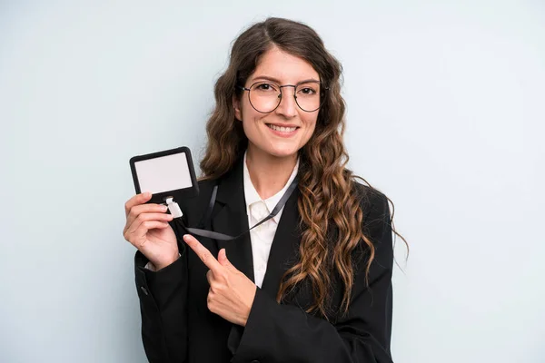 Pretty Young Adult Woman Showing Access Card —  Fotos de Stock