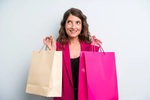 Pretty Young Adult Woman Shopping Bags — Stockfoto