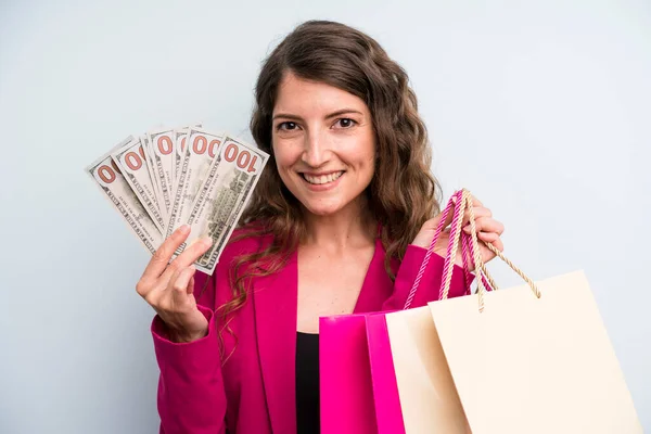 Pretty Young Adult Woman Shopping Bags — Stockfoto