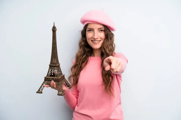 Pretty Young Adult Woman France Concept — Stock Photo, Image