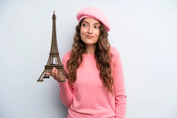 Pretty Young Adult Woman France Concept — Stock Photo, Image