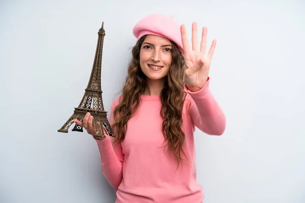 Pretty Young Adult Woman France Concept — Stock Photo, Image