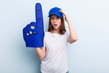 young adult pretty woman number one hand fan
