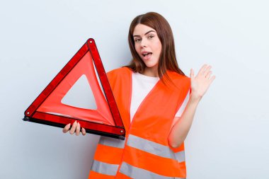 young adult pretty woman car emergency concept