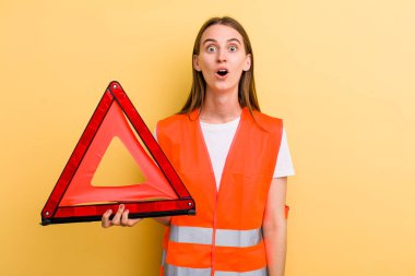 young adult pretty woman car emergency concept