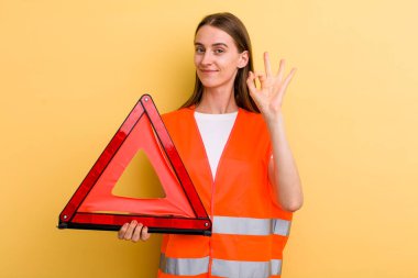 young adult pretty woman car emergency concept