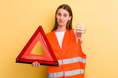 young adult pretty woman car emergency concept