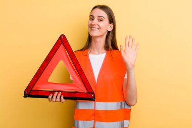 young adult pretty woman car emergency concept