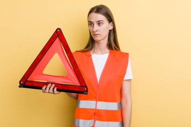 young adult pretty woman car emergency concept