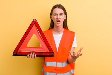 young adult pretty woman car emergency concept