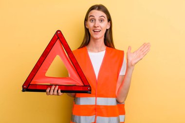 young adult pretty woman car emergency concept