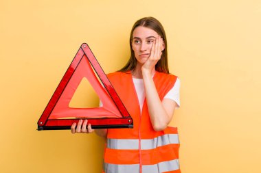 young adult pretty woman car emergency concept