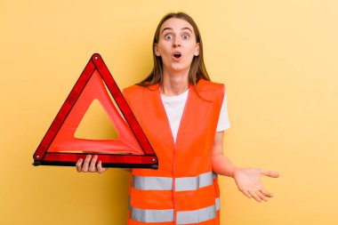 young adult pretty woman car emergency concept