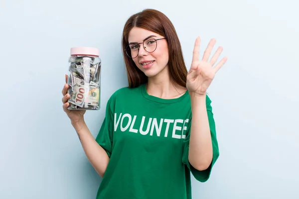 Young Adult Pretty Woman Volunteer Donation Concept — Stock Photo, Image