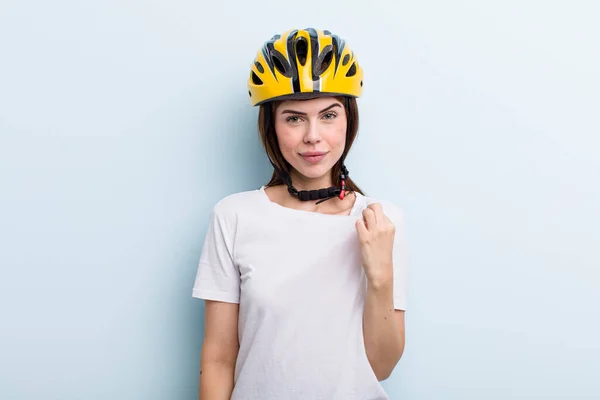 Young Adult Pretty Woman Bike Concept — Fotografia de Stock