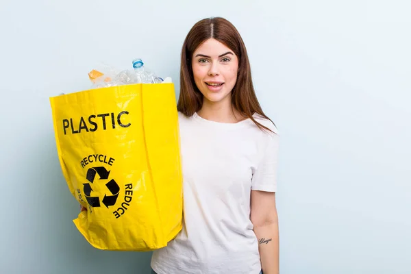 Young Adult Pretty Woman Recycle Concept — Stock fotografie