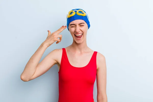 Young Adult Pretty Woman Swimmer Concept — Stok fotoğraf