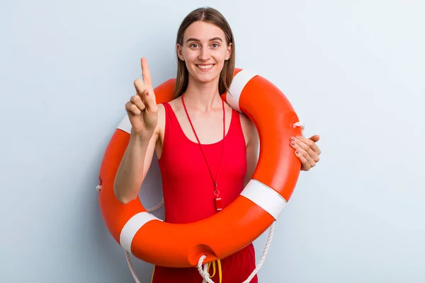 Jovem Adulto Bonita Mulher Lifeguard Conceito — Fotografia de Stock