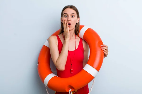 Young Adult Pretty Woman Lifeguard Concept — Stock Photo, Image