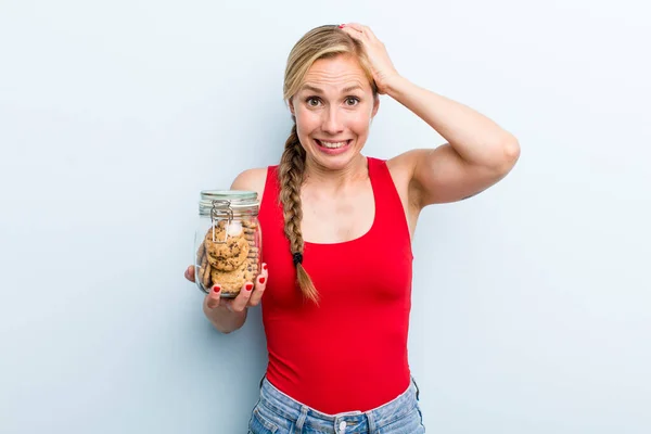 Young Adult Blonde Woman Home Made Cookies — Stock Fotó