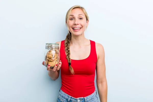 Young Adult Blonde Woman Home Made Cookies — Fotografia de Stock