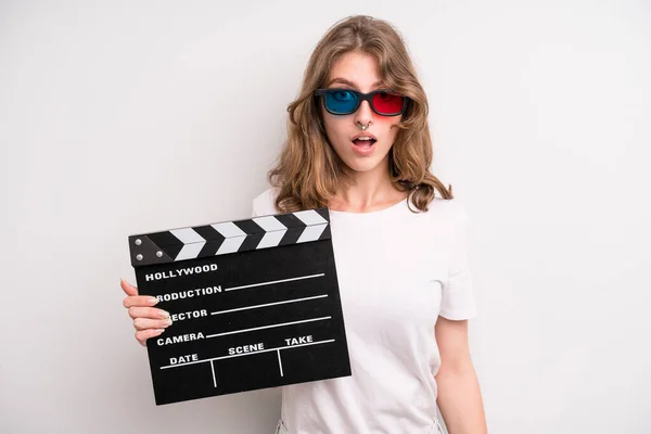 Teenager Girl Movie Film Concept — Stock Fotó