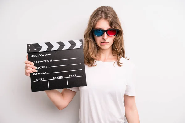 Teenager Girl Movie Film Concept — Fotografia de Stock