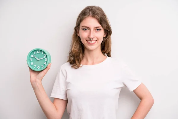 Teenager Girl Alarm Clock Concept — Stock Photo, Image