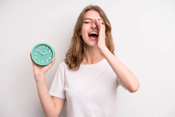 Teenager Girl Alarm Clock Concept — Foto de Stock