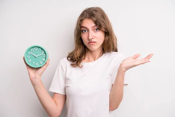 Teenager Girl Alarm Clock Concept — Stockfoto