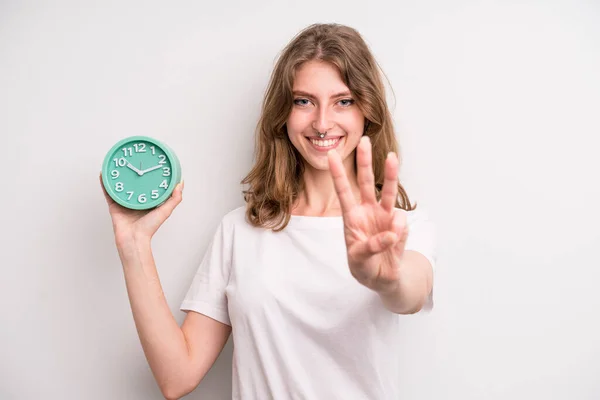 Teenager Girl Alarm Clock Concept — Stock Fotó