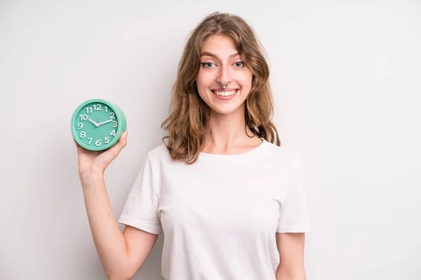 Teenager Girl Alarm Clock Concept — Foto Stock