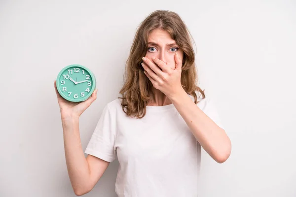 Teenager Girl Alarm Clock Concept — Stockfoto