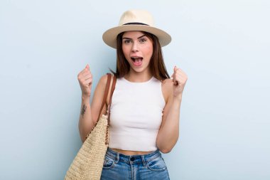 young adult pretty woman summer concept