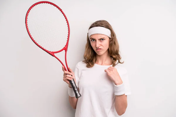 Teenager Girl Tennis Concept — 图库照片