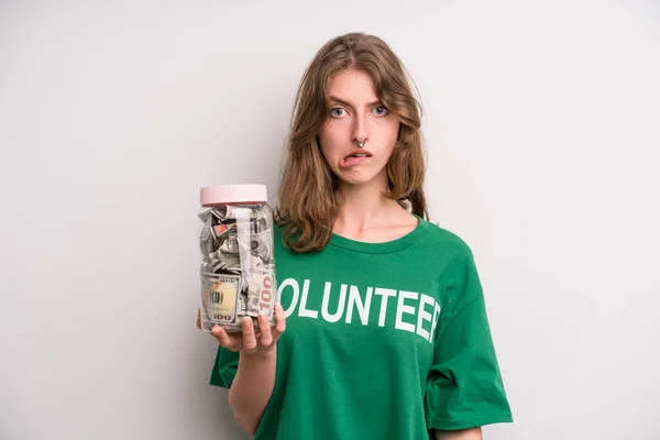 Teenager Girl Volunteer Donation Concept — Photo