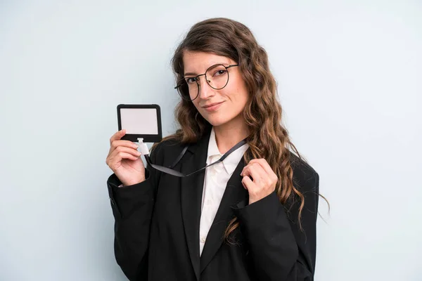 Young Adult Pretty Woman Showing Vip Pass — Stock Photo, Image