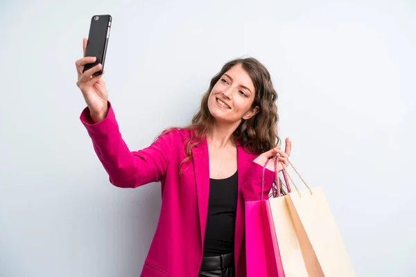 Young Adult Pretty Woman Shopping Bags — Stockfoto