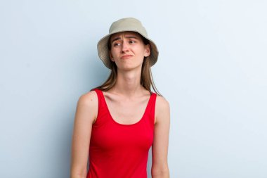 young adult pretty woman summer concept