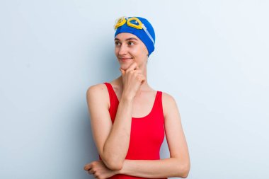 young adult pretty woman swimmer concept