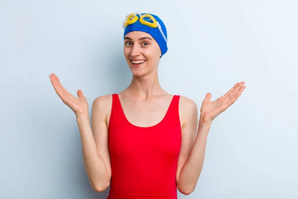 Young Adult Pretty Woman Swimmer Concept — Stockfoto