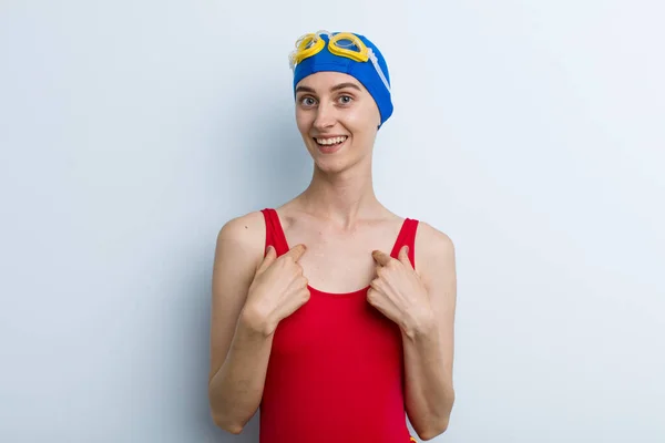 Young Adult Pretty Woman Swimmer Concept — Stockfoto