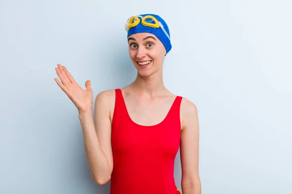 Young Adult Pretty Woman Swimmer Concept — Stockfoto