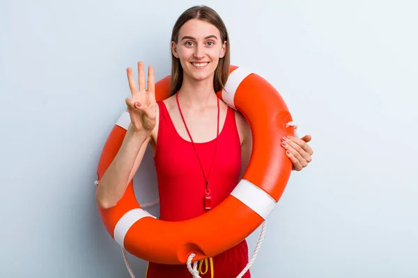 Young Adult Pretty Woman Life Guard Concept — Stock Photo, Image