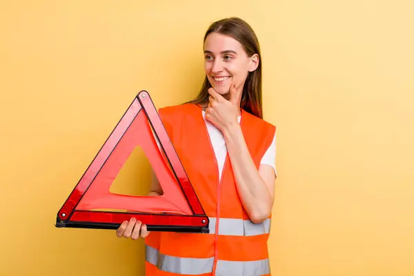 Young Adult Pretty Woman Car Emergency Concept — Stock Photo, Image